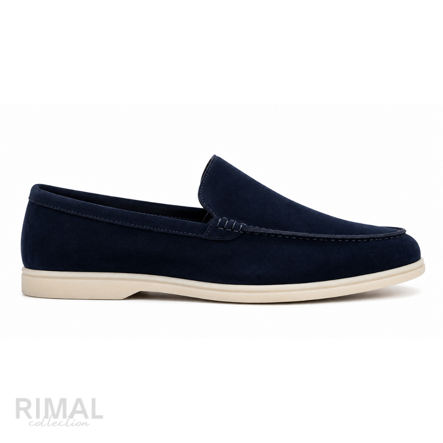 Loro Piana Summer Walk Suede Loafers – Navy Blue