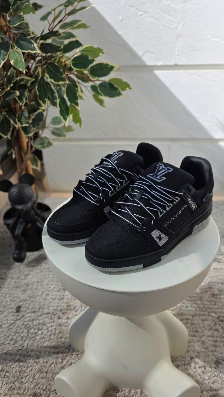Louis Vuitton LV Trainer Sneakers – Black & Grey - View 5