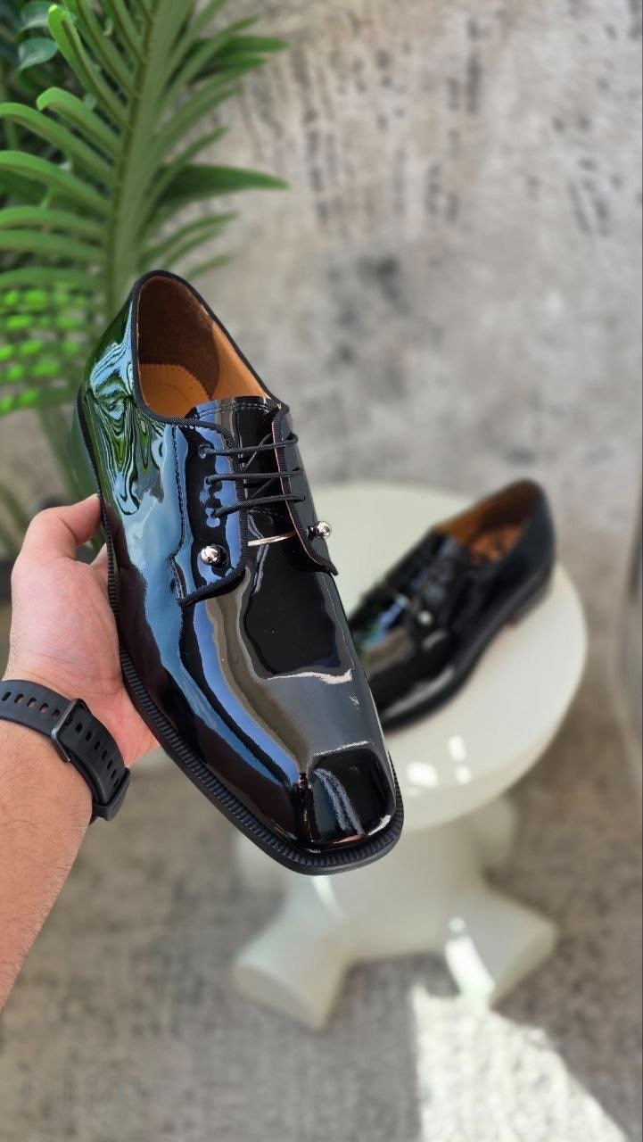 Christian Louboutin Chambeliss Derby Shoes – Glossy Black - View 4