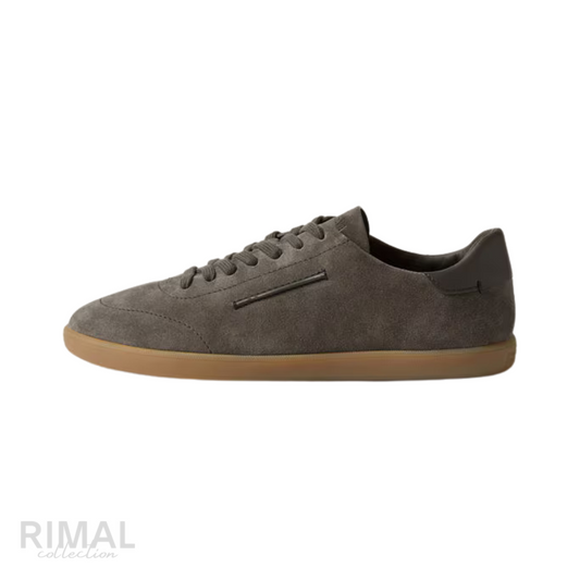 Zegna 232 Suede Sneakers – Dark Taupe - View 1