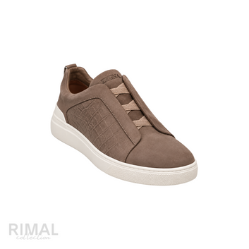 Zegna Triple Stitch Sneakers – Taupe Brown - View 1