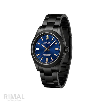 Rolex Oyster Perpetual Blue Dial Matte Black Watch - image 2