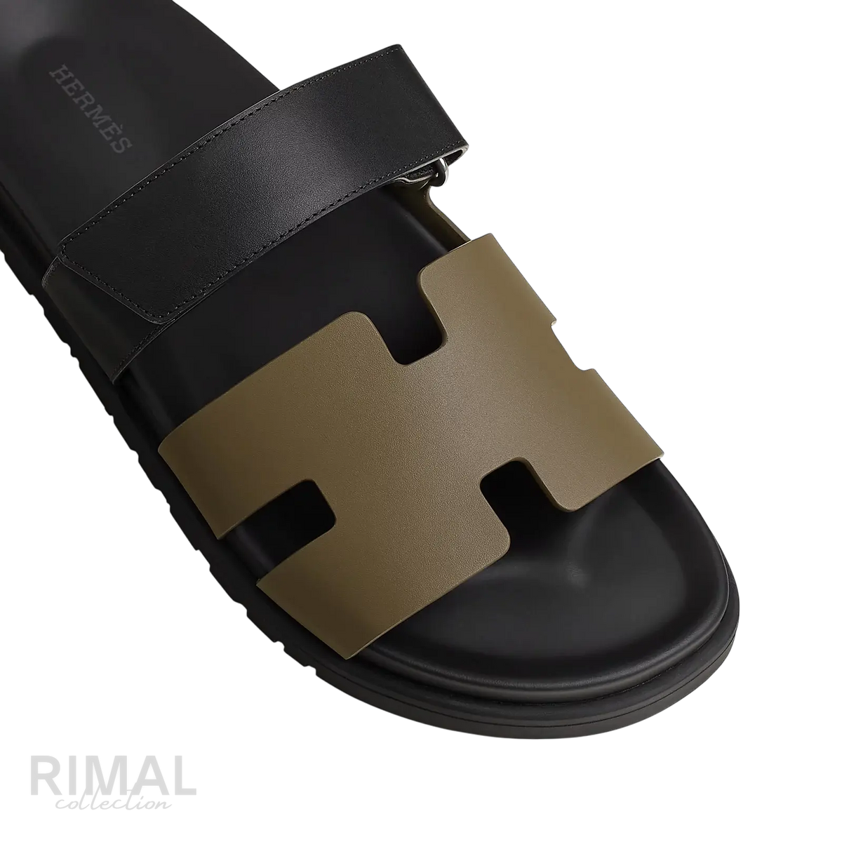 Hermès Chypre Sandals – Vert Toundra / Noir - View 2