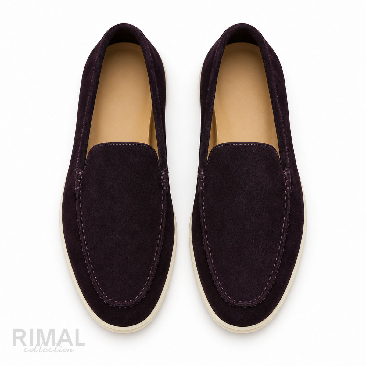 Loro Piana Summer Walk Suede Loafers – Dark Aubergine - View 1