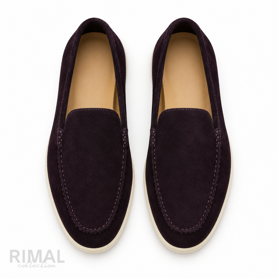 Loro Piana Footwear | Summer Walk Suede Dark Aubergine