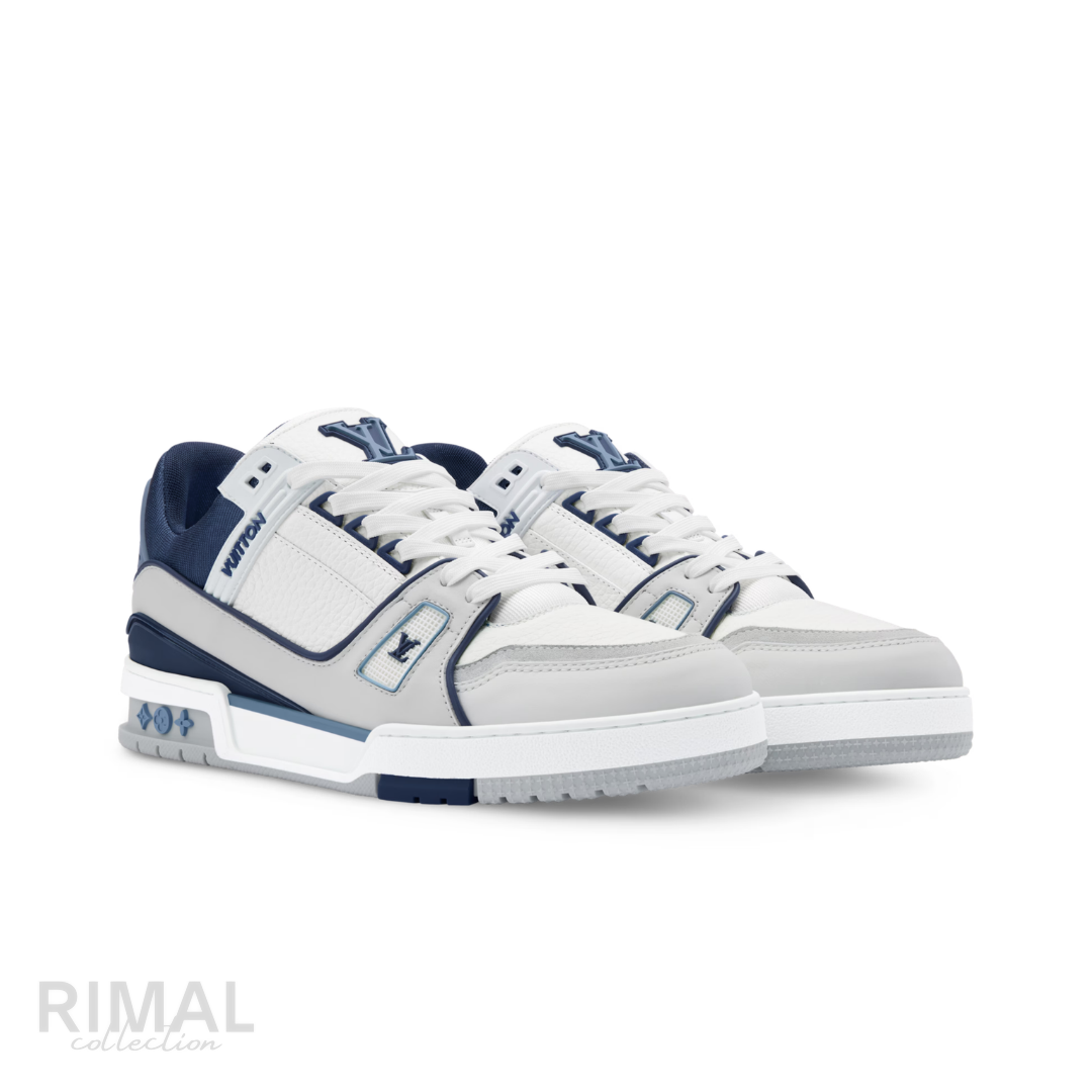 Louis Vuitton LV Trainer Sneakers – White & Blue - View 4