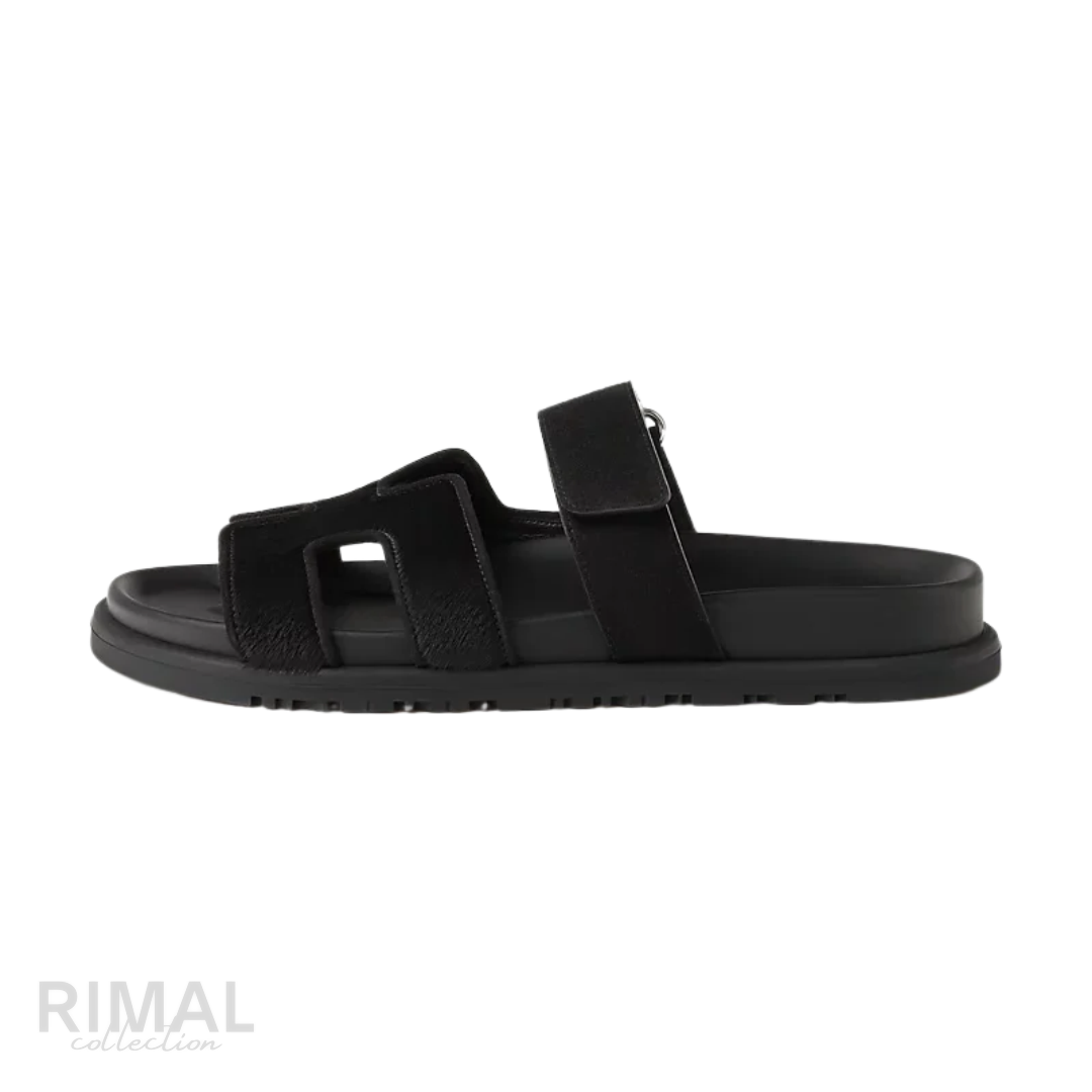 Hermès | Chypre Sandals Noir - View 1