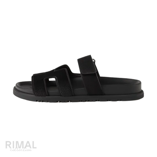 Hermès | Chypre Sandals Noir - View 1