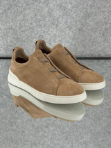 Zegna Footwear | Triple Stitch Suede Coffee