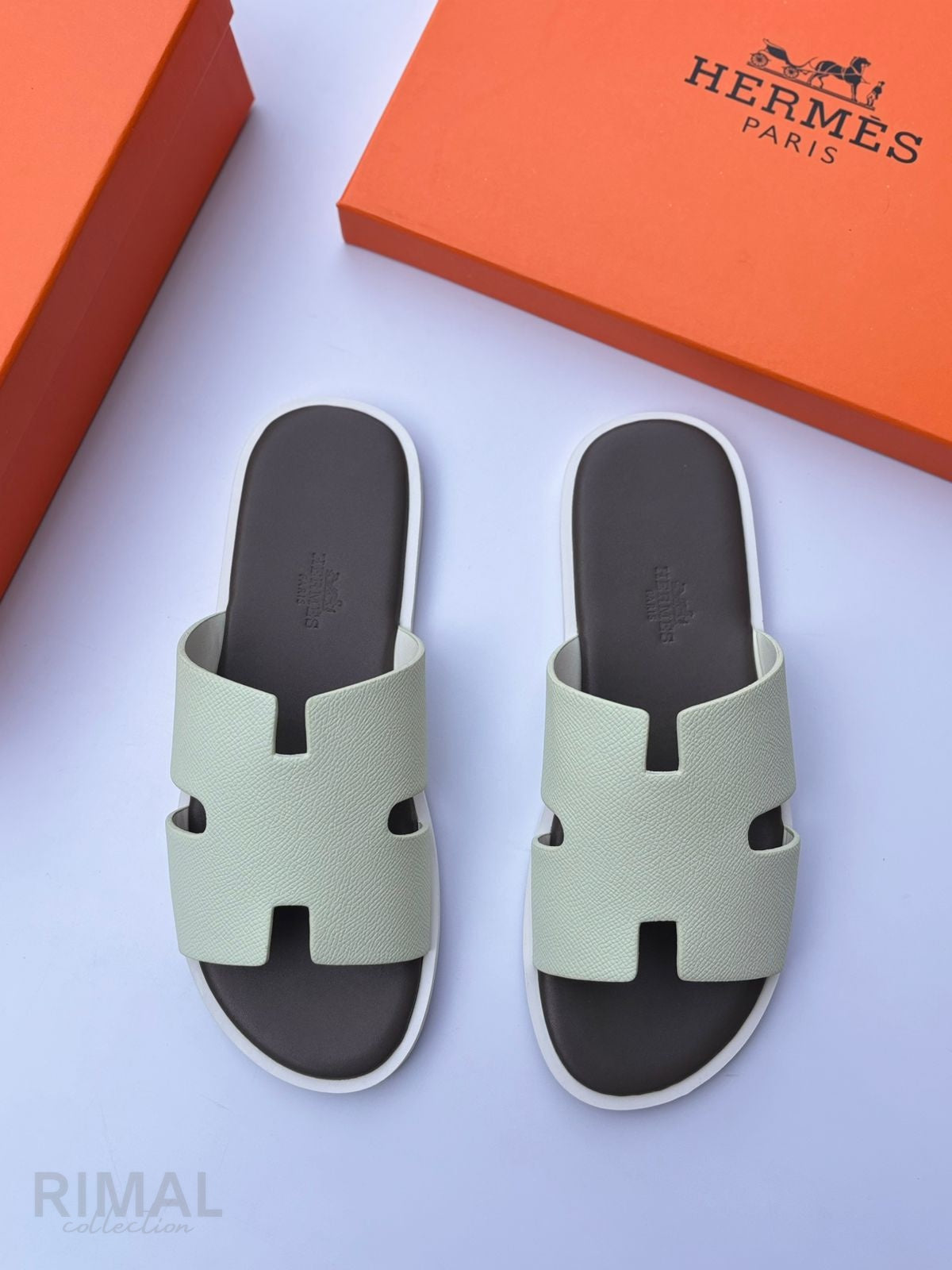 Hermès | Izmir Etain Bleu Thalassa Sandals – Etain Bleu Thalassa – Product Image 1