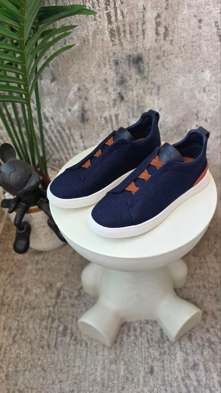 Zegna Triple Stitch Sneakers – Blue - View 5