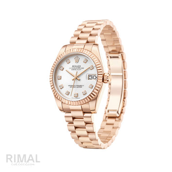 Rolex Datejust Silver Dial Diamond Bezel Watch