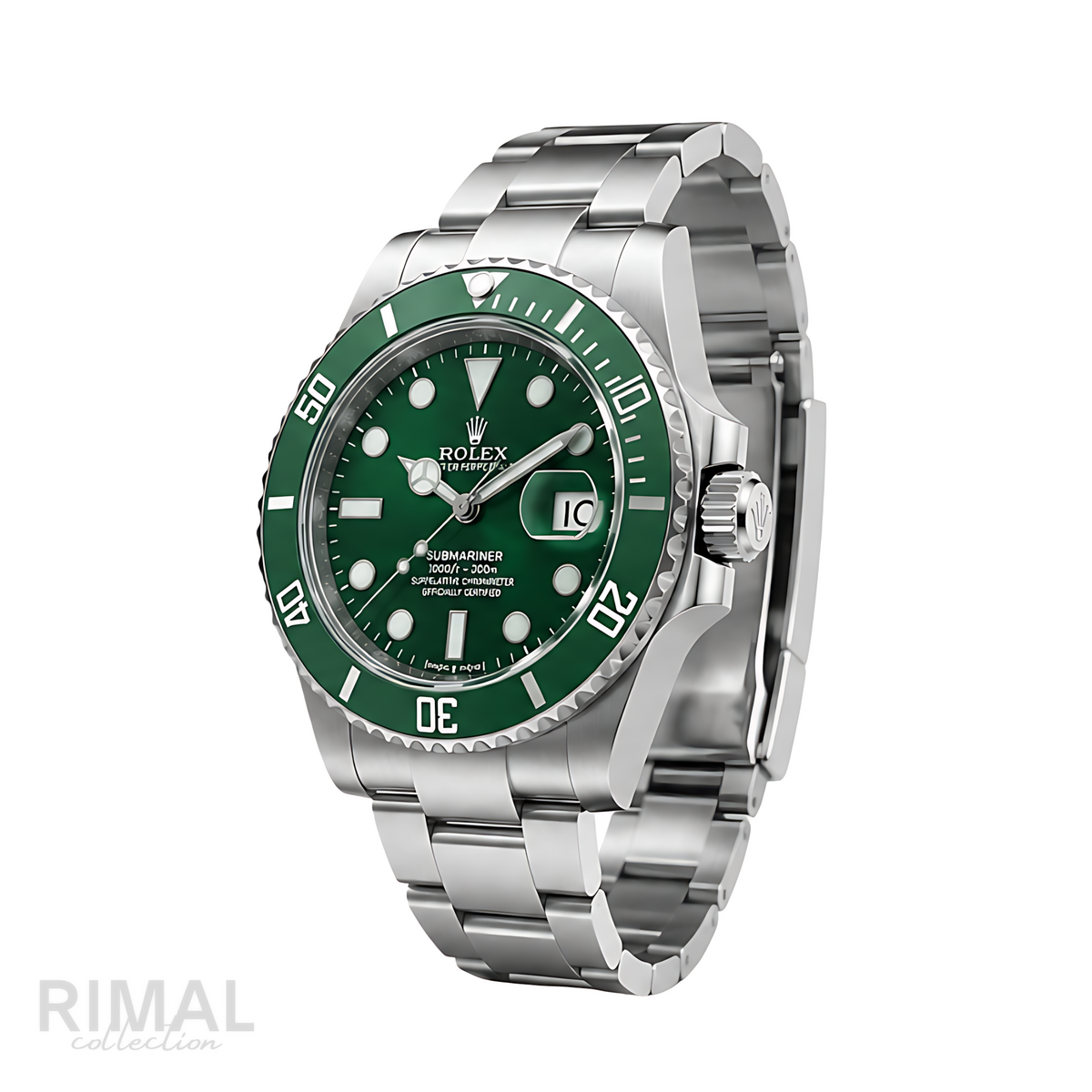 Rolex Submariner Date Green Dial Silver Watch - image 3