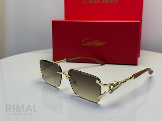 Cartier | Panthère de Cartier Sunglasses – Silver / Blue – Product Image 1