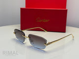Cartier | Panthère de Cartier Rimless Sunglasses – Gold / Green