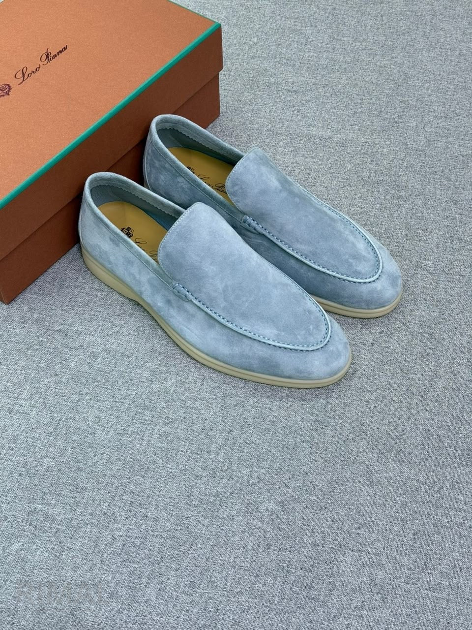 Loro Piana Summer Walk Icy Loafers – Blue - View 5