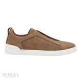 Zegna Footwear | Triple Stitch Croc Brown