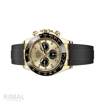 Rolex Gold Champagne Black Dial Watch