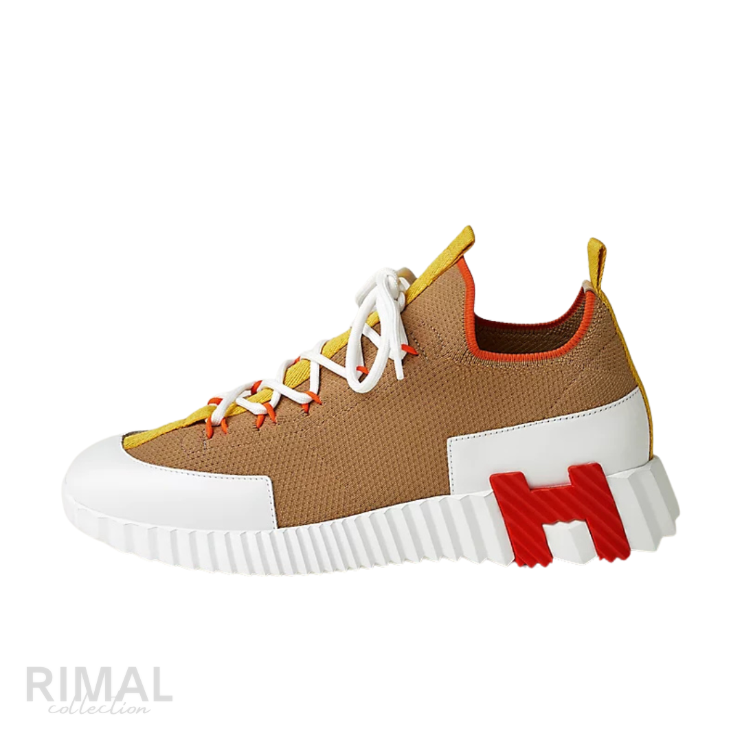 Hermès | Lift On Sneakers Multicolore Beige Lin - View 1