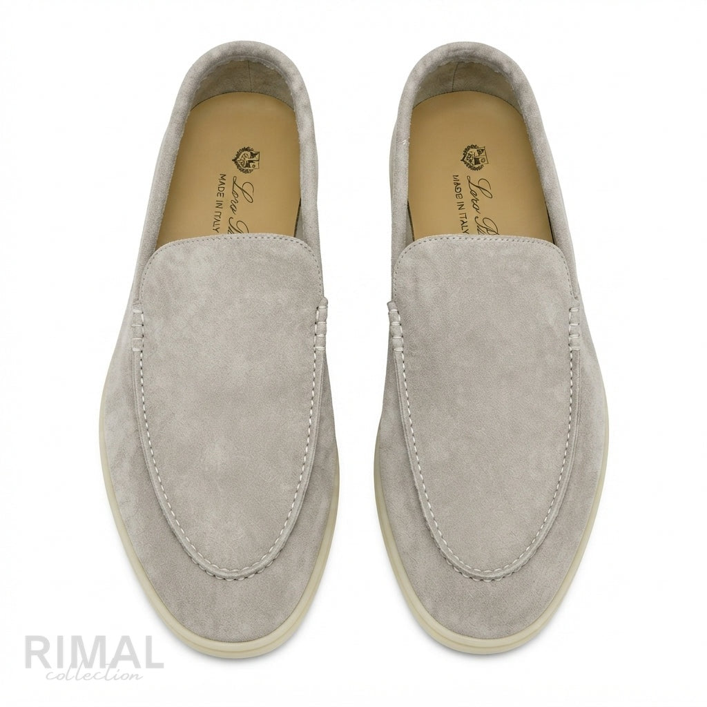 Loro Piana Slip-On Loafers – Light Grey - View 1