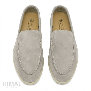 Loro Piana Slip-On Loafers – Light Grey - View 1