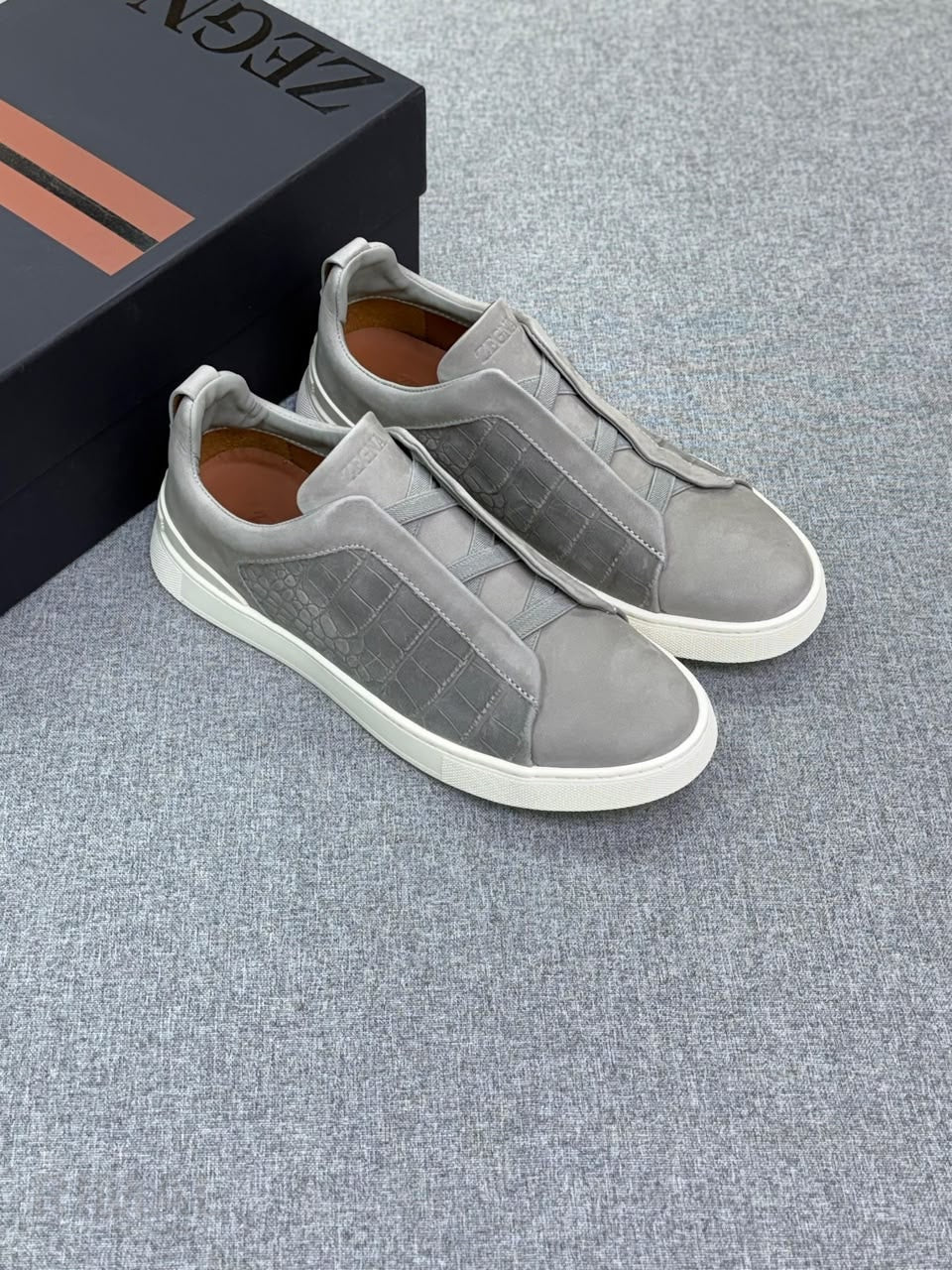 Zegna Triple Stitch Sneakers – Grey - View 4