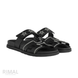 Hermès Chypre Sandals – Noir Star Print