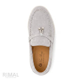 Loro Piana Summer Charms Loafers – Light Grey
