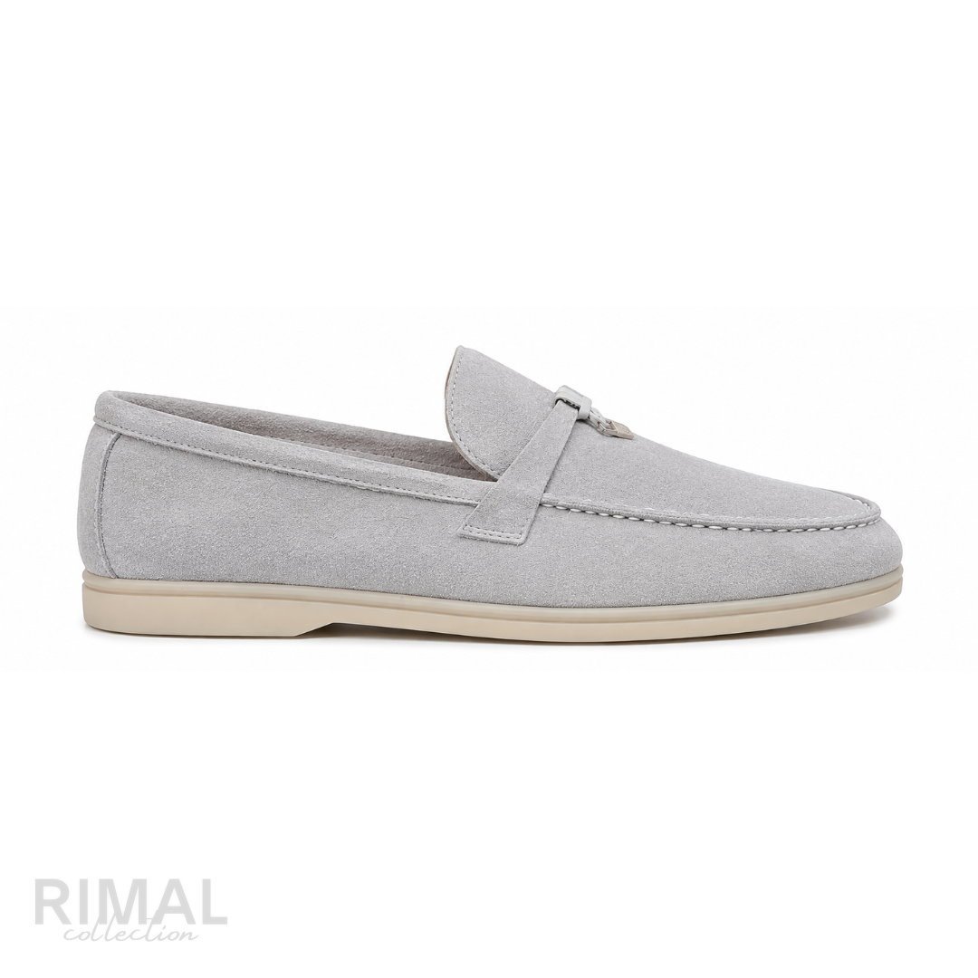 Loro Piana Summer Walk Loafers – Light Grey - View 1