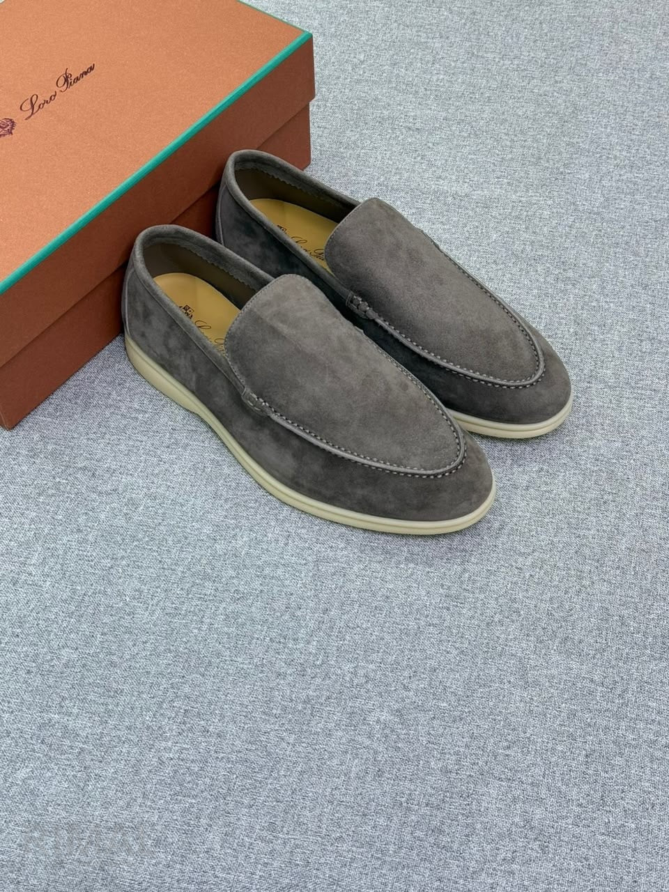Loro Piana Summer Walk Suede Loafers – Soft Grey - View 4