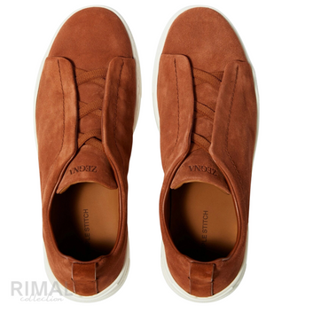 Zegna Triple Stitch Sneakers – Rust Brown - View 2
