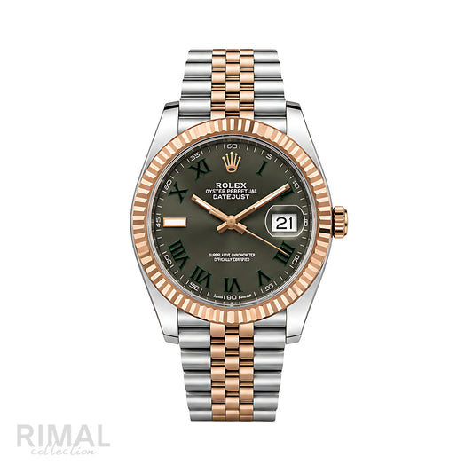 Rolex Datejust Wimbledon Dial Two Tone Rose Gold Watch - image 1