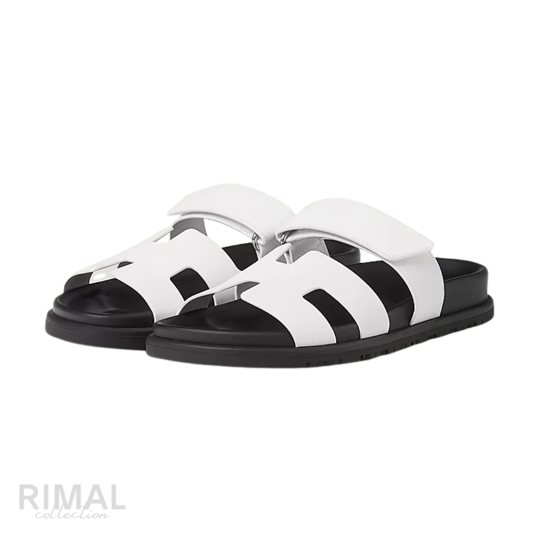 Hermès | Chypre Sandals White - View 3