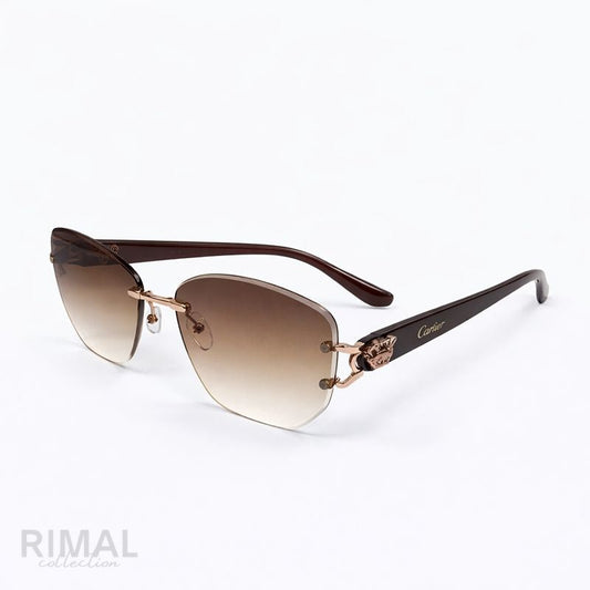 Cartier — Elegant Gold-Rim Square Sunglasses