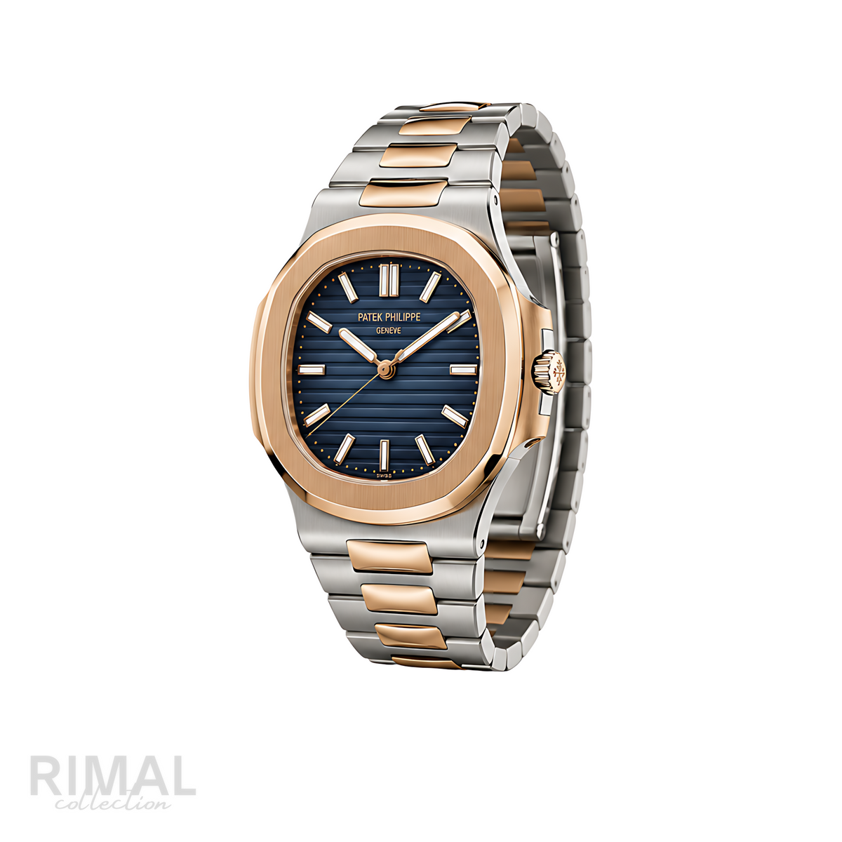 Patek Philippe Nautilus 5711 Blue Dial Two Tone Silver Rose Gold Watch - image 3