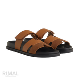 Hermès Chypre Sandals – Naturel H / Noir