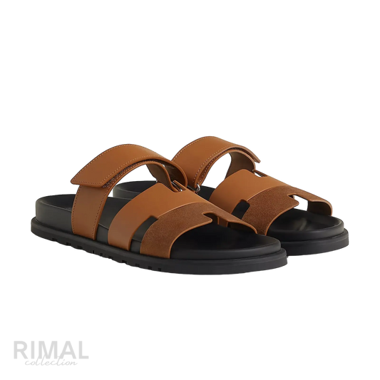 Hermès Chypre Sandals – Naturel H / Noir - View 1
