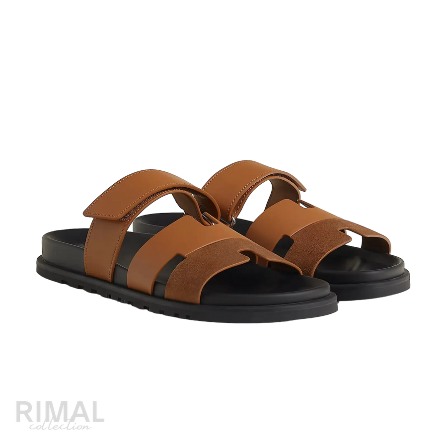 Hermès Chypre Sandals – Naturel H / Noir