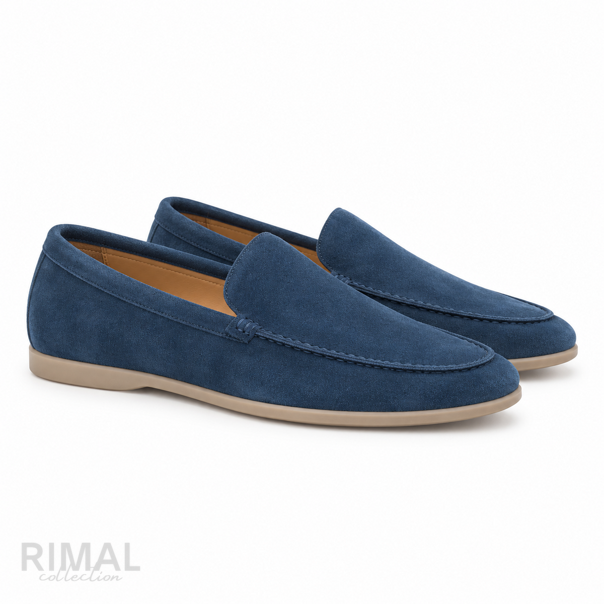 Loro Piana Summer Walk Suede Loafers – Deep Teal Blue - View 1