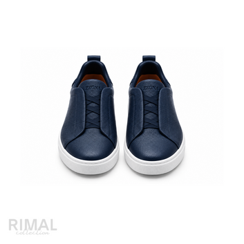 Zegna Triple Stitch Sneakers – Navy Blue - View 1