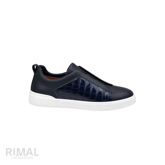 Zegna Triple Stitch Sneakers – Dark Blue - View 3