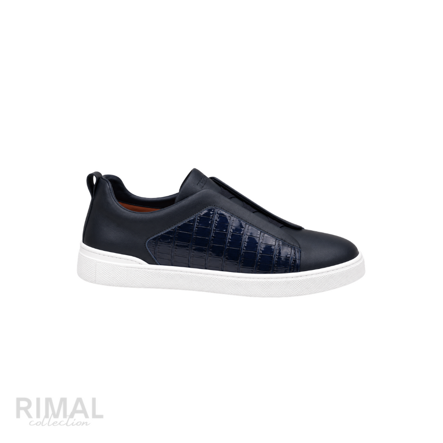 Zegna Footwear | Triple Stitch Dark Blue