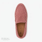 Loro Piana Suede Slip-On Loafers – Pink