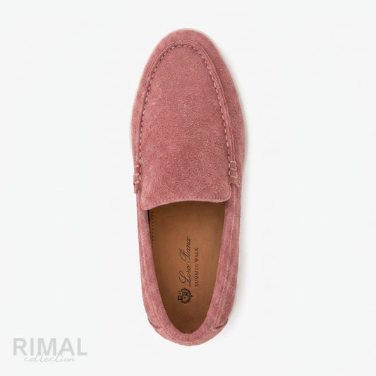 Loro Piana Suede Slip-On Loafers – Pink - View 1