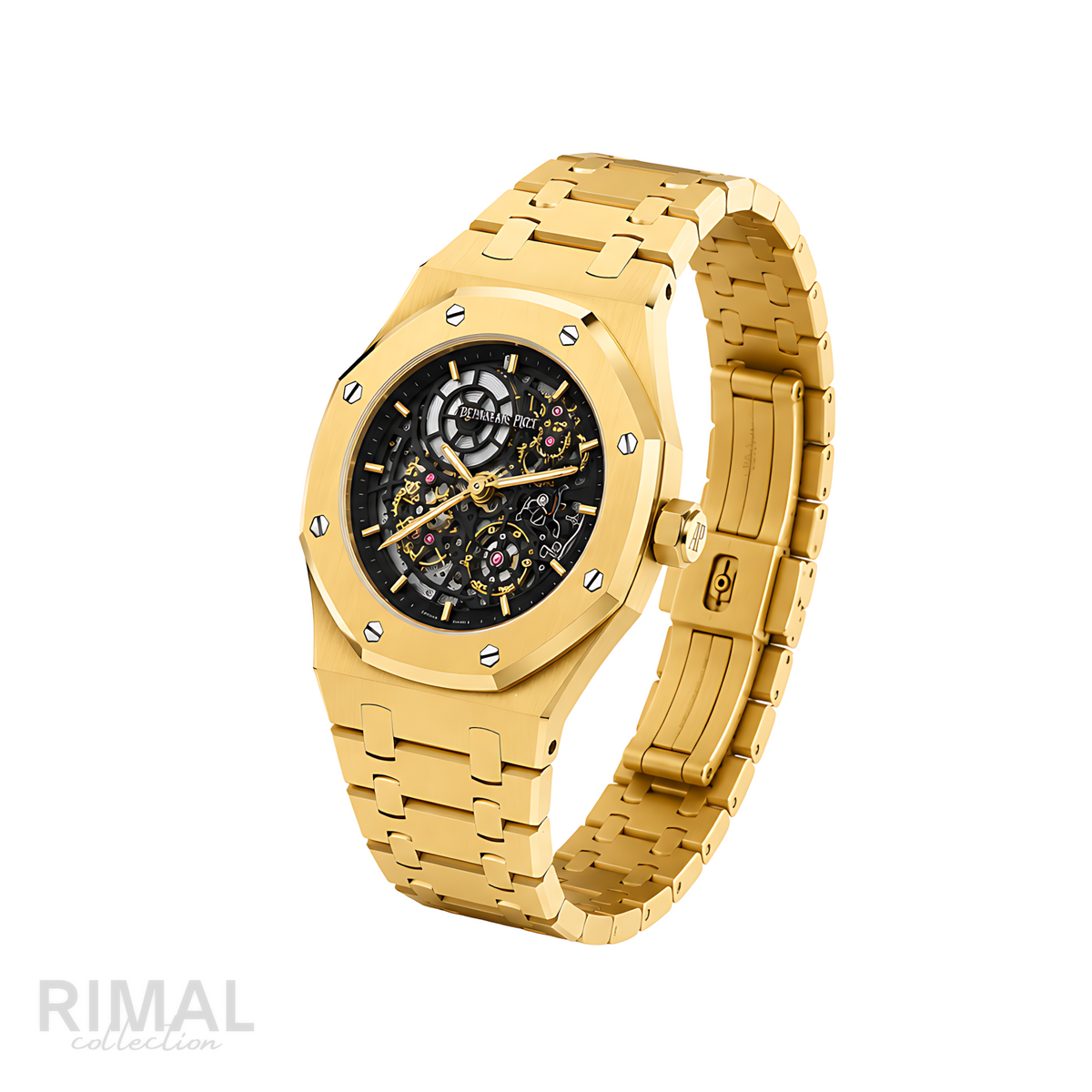 Audemars Piguet Royal Oak Double Balance Black Dial Wheel Skeleton Gold Watch - image 3