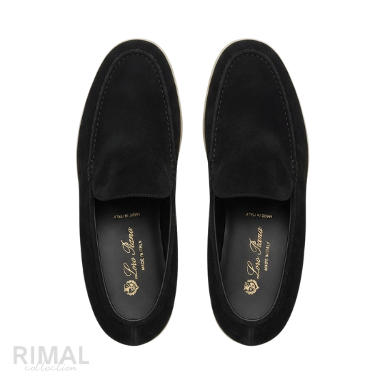 Loro Piana Suede Loafers – Black - View 4