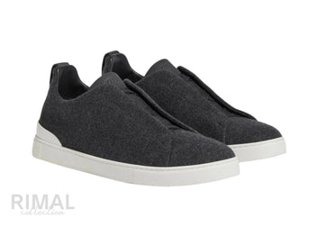 Zegna Triple Stitch Black Sneaker - Canvas | Men