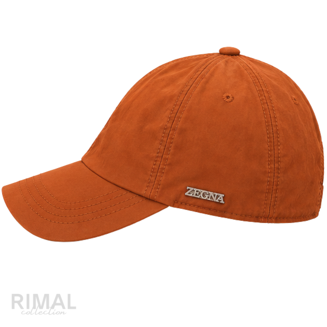Zegna | Technical Fabric Baseball Cap Terracotta - View 4