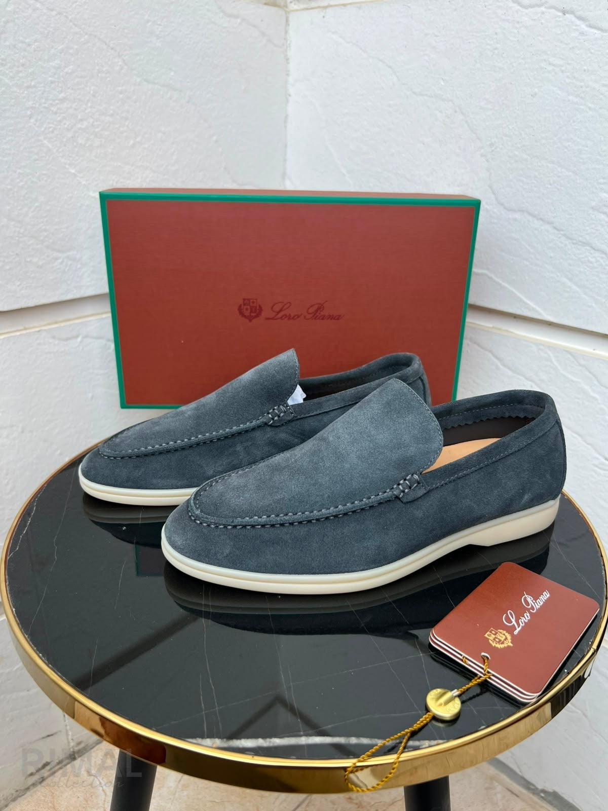 Loro Piana Summer Walk Suede Loafers – Storm Blue - View 4