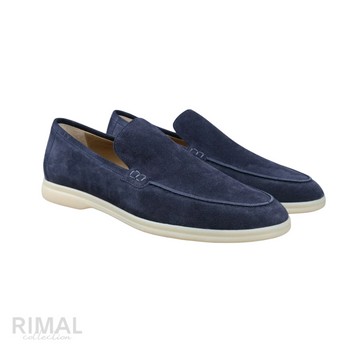Loro Piana Summer Walk Suede Loafers – Navy - View 2